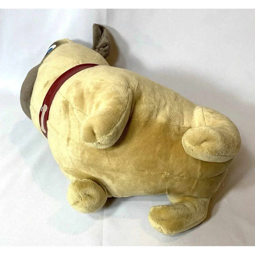 Disney Store Puppy Dog Pals‎ Plush Toy Pug Rolly Tan Stuffed Red Collar Big Eyes